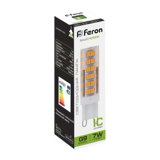 Лампа светодиодная Feron LB-433 G9 7W 175-265V 4000K, 25767