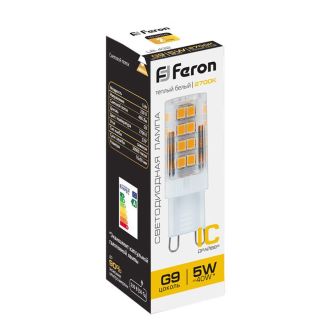 Лампа светодиодная Feron LB-432 G9 5W 175-265V 2700K, 25769