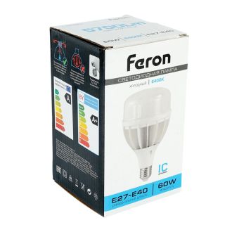 Лампа светодиодная Feron LB-65 E27-E40 60W 175-265V 6400K, 25782