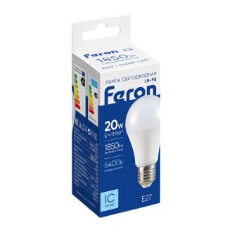 Лампа светодиодная Feron LB-98 Шар E27 20W 175-265V 6400K, 25789