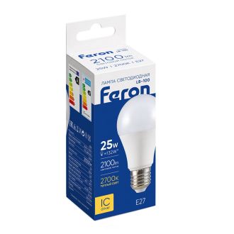 Лампа светодиодная Feron LB-100 Шар E27 25W 175-265V 2700K, 25790
