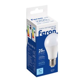 Лампа светодиодная Feron LB-100 Шар E27 25W 175-265V 6400K, 25792