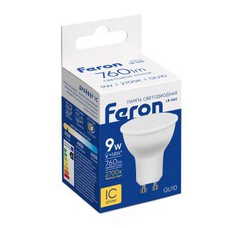 Лампа светодиодная Feron LB-560 MR16 GU10 9W 175-265V 2700K, 25842