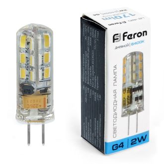 Лампа светодиодная Feron LB-420 G4 2W 12V 6400K, 25859