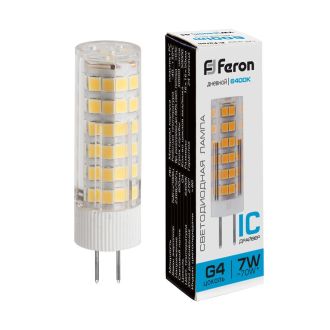 Лампа светодиодная Feron LB-433 G4 7W 175-265V 6400K, 25865