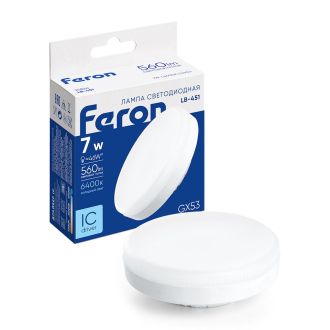 Лампа светодиодная Feron LB-451 GX53 7W 175-265V 6400K, 25866