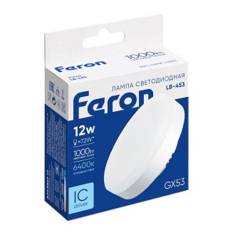 Лампа светодиодная Feron LB-453 GX53 12W 175-265V 6400K, 25868