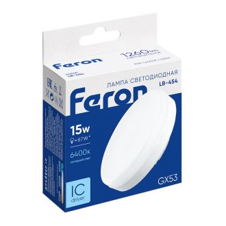 Лампа светодиодная Feron LB-454 GX53 15W 175-265V 6400K, 25869