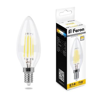 Лампа светодиодная диммируемая Feron LB-166 Свеча E14 7W 230V 2700K, 25870