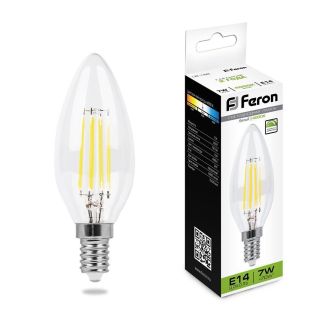 Лампа светодиодная диммируемая Feron LB-166 Свеча E14 7W 230V 4000K, 25871