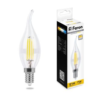 Лампа светодиодная диммируемая Feron LB-167 Свеча на ветру E14 7W 230V 2700K, 25872