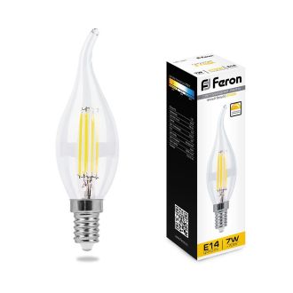 Лампа светодиодная диммируемая Feron LB-167 Свеча на ветру E14 7W 230V 2700K, 25872
