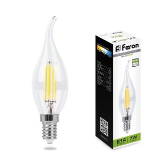 Лампа светодиодная диммируемая Feron LB-167 Свеча на ветру E14 7W 230V 4000K, 25873