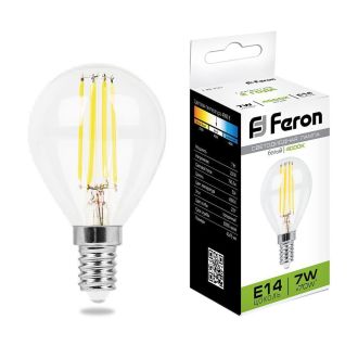 Лампа светодиодная Feron LB-52 Шарик E14 7W 230V 4000K, 25875