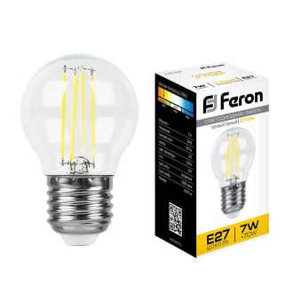 Лампа светодиодная Feron LB-52 Шарик E27 7W 230V 2700K, 25876