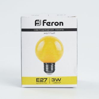 Лампа светодиодная Feron LB-371 Шар матовый E27 3W 230V желтый, 25904