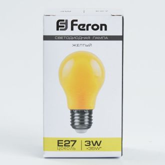 Лампа светодиодная Feron LB-375 E27 3W матовая 230V желтая, 25921