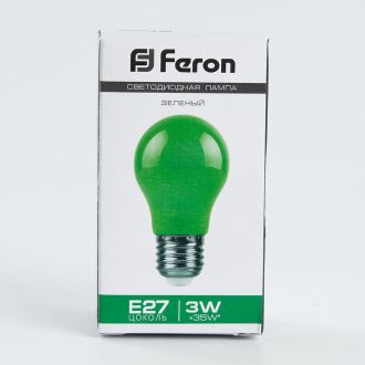 Лампа светодиодная Feron LB-375 E27 3W матовая 230V зеленая, 25922