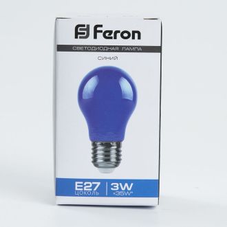 Лампа светодиодная Feron LB-375 E27 3W матовая 230V синяя, 25923