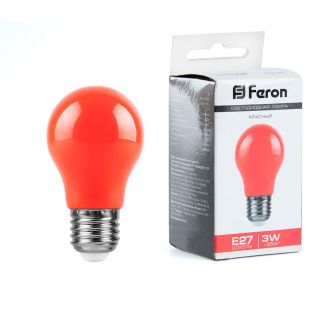Лампа светодиодная Feron LB-375 E27 3W матовая 230V красная, 25924