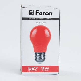 Лампа светодиодная Feron LB-375 E27 3W матовая 230V красная, 25924