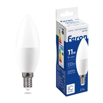 Лампа светодиодная Feron LB-770 Свеча E14 11W 175-265V 4000K, 25942