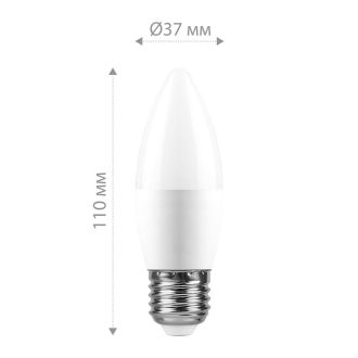 Лампа светодиодная Feron LB-770 Свеча E27 11W 175-265V 6400K, 25945