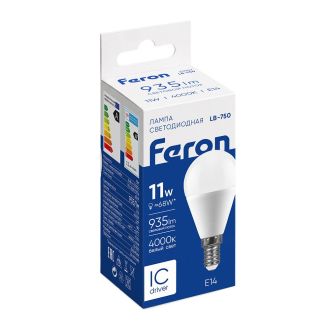 Лампа светодиодная Feron LB-750 Шарик E14 11W 175-265V 4000K, 25947