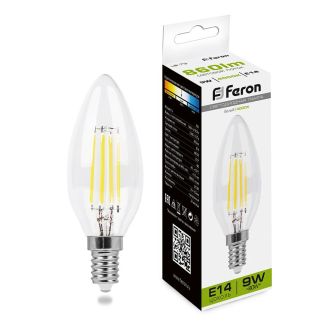 Лампа светодиодная Feron LB-73 Свеча E14 9W 230V 4000K, 25958