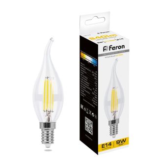 Лампа светодиодная Feron LB-74 Свеча на ветру E14 9W 230V 2700K, 25960