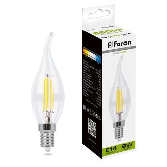 Лампа светодиодная Feron LB-74 Свеча на ветру E14 9W 230V 4000K, 25962
