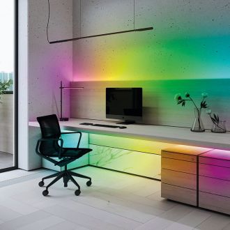 Светодиодная LED лента Feron LS606, 60SMD(5050)/m 14.4W/m 12V 3m RGB с адаптером с вилкой, контроллером с пультом в комплекте, 27722