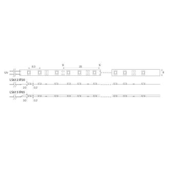 Светодиодная LED лента Feron LS613, 120SMD(2835)/m 9.6W/m 12V 5m 3000К, 27732