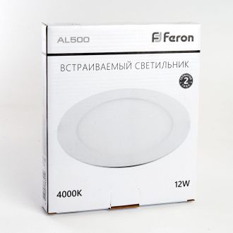 Светодиодный светильник Feron AL500 встраиваемый 12W 4000K белый, 28504