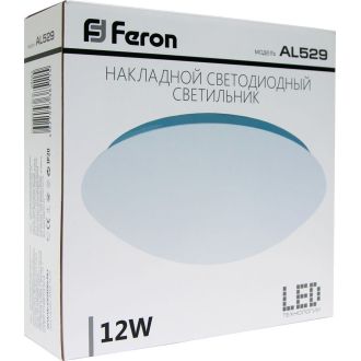 Светодиодный светильник накладной Feron AL529 тарелка 12W 4000K белый, 28712