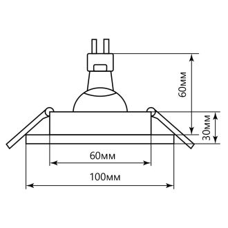 Светильник встраиваемый с белой LED подсветкой Feron CD878 потолочный MR16 G5.3 прозрачный, 28823