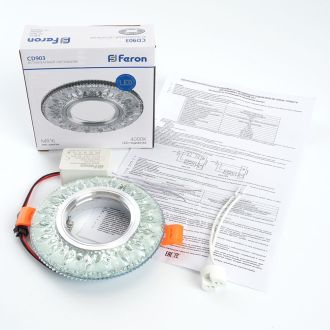Светильник встраиваемый с белой LED подсветкой Feron CD903 потолочный MR16 G5.3 белый, 28846