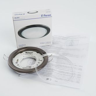 Светильник встраиваемый Feron DL53 потолочный GX53 черный хром, 28947