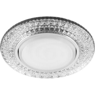Светильник встраиваемый с белой LED подсветкой Feron CD4020 потолочный GX53 без лампы прозрачный, 29473