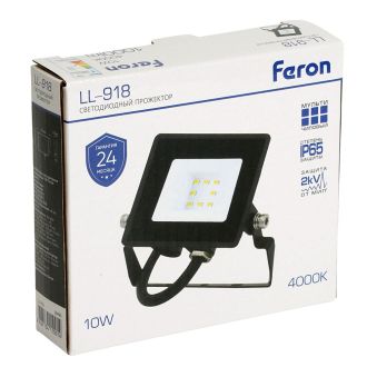 Светодиодный прожектор Feron LL-918 IP65 10W 4000K, 29490