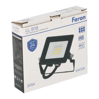 Светодиодный прожектор Feron LL-919 IP65 20W 6400K, 29492