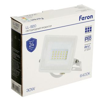 Светодиодный прожектор Feron LL-920 IP65 30W 6400K, 29496