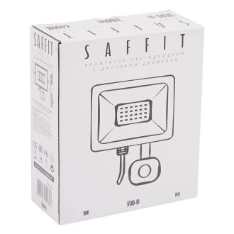 Светодиодный прожектор SAFFIT с выносным датчиком SFL80-30 IP65 30W 6400K черный, 29523