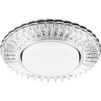 Светильник встраиваемый с белой LED подсветкой Feron CD4025 потолочный GX53 без лампы прозрачный, 29539