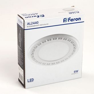 Светодиодный светильник Feron AL2440 встраиваемый 6W 4000K и подсветка 4000К белый, 29593