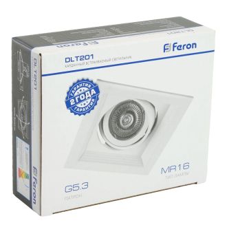 Светильник встраиваемый Feron DLT201 потолочный MR16 G5.3 белый, 29770