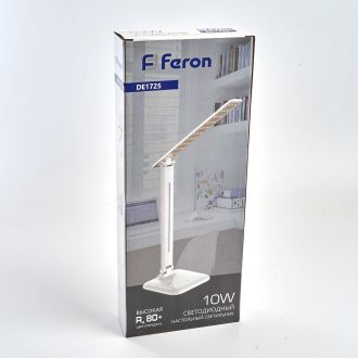 Настольный светодиодный светильник Feron DE1725 10W, 4000K, 100-240V, белый, 29861