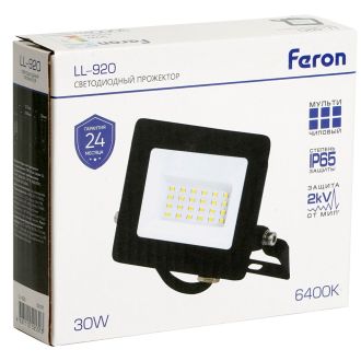 Светодиодный прожектор Feron LL-920 IP65 30W 6400K, 32101