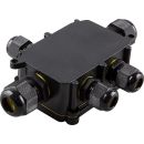 Коробка распределительная FERON LD525 водонепроницаемая на 5 выходов, 450V, 140х100х36, черный, 32248