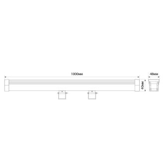 Светодиодный линейный прожектор для подсветки стен с DMX Feron LL-892 36W RGB DC24V IP65, 32259